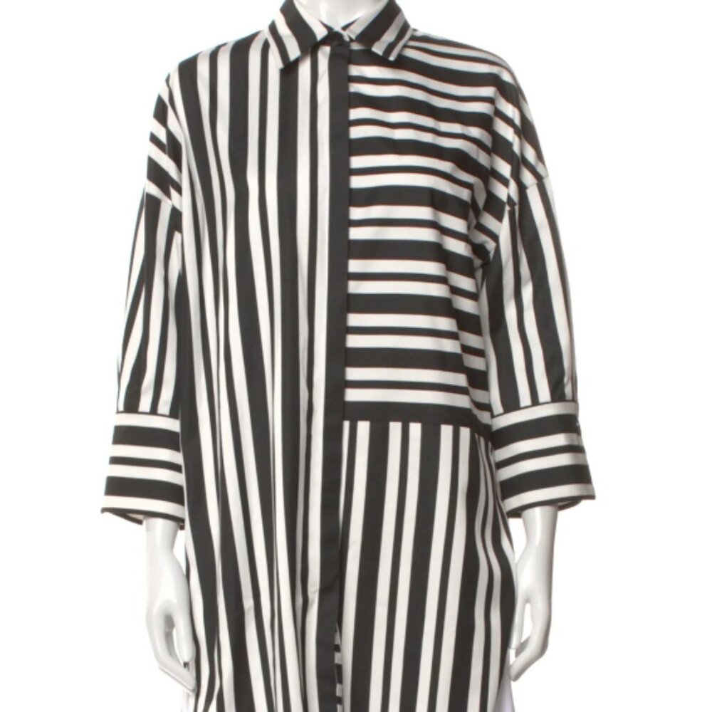 Akris Punto Black and White Striped Top